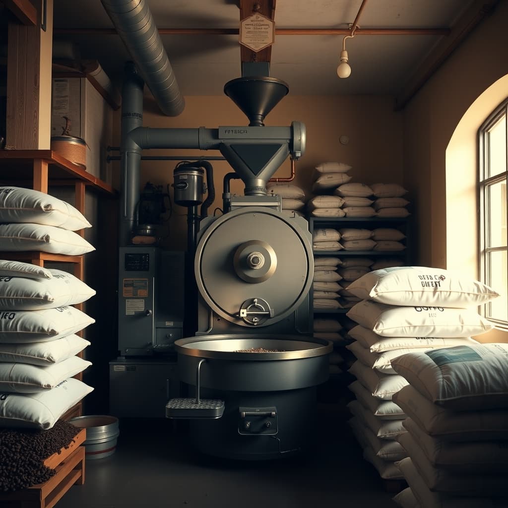 Mikado Coffee Works warehouse and export bags